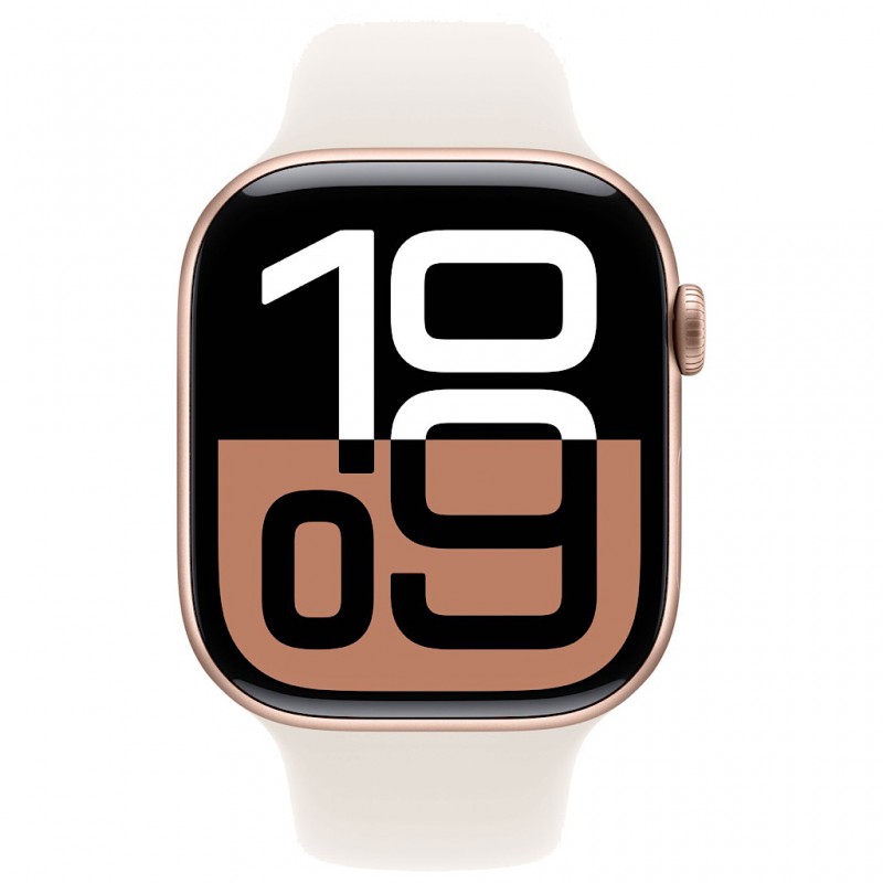 اپل واچ سری ۱۰ آلومینیوم رنگ رز گلد  سایز ۴۶ میلی‌متر