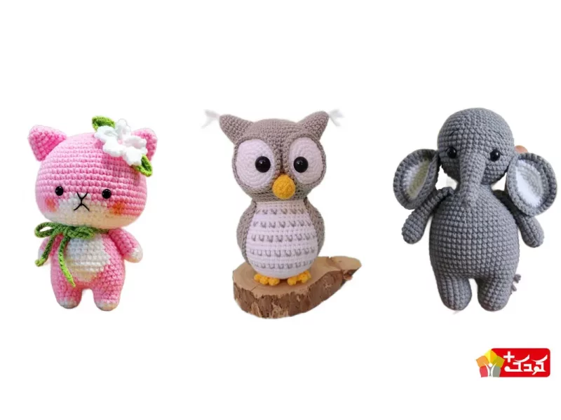 عروسک بافتنی حیوانات سایز کوچک