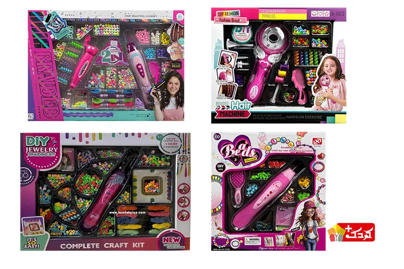 ست دستگاه بافت مو کودک به همراه مهره مدل 75-XW155