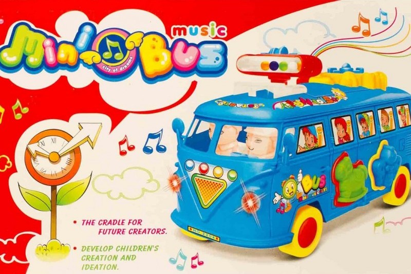 مینی بوس اسباب بازی چراغ دار پسرانه مدل mini-bass-music 2204