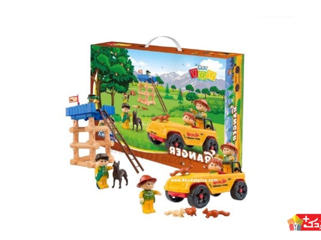 ساختنی اسباب بازی رنجر همراه با ماشین جیپ TAK TOY