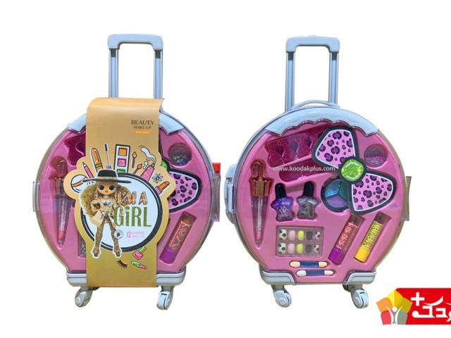 ست لوازم آرایشی اسباب بازی بچه گانه طرح چمدان چرخ دار