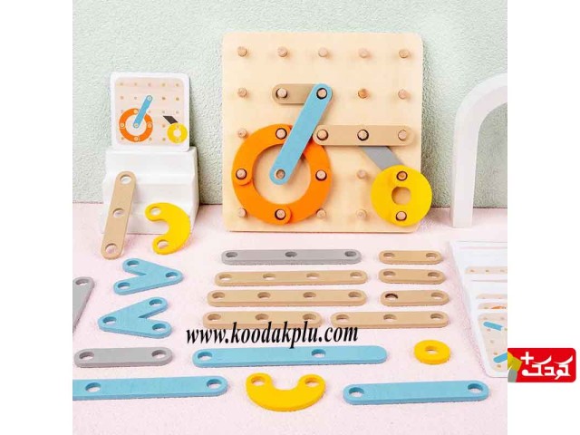 اسباب بازی چوبچین آموزش اشکال، اعداد و حروف