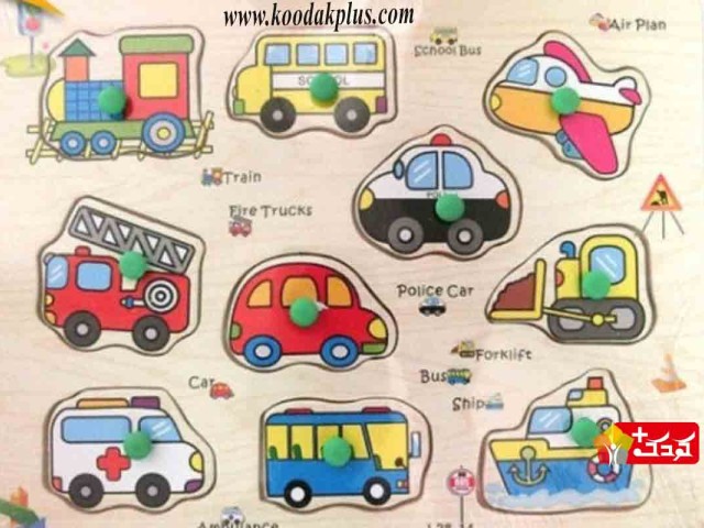 جورچین چوبی پین دار طرح ماشین و وسایل نقلیه