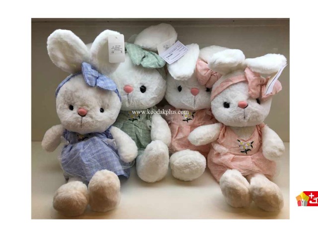 عروسک پولیشی خرگوش طرح گل به سینه خارجی کد 118 rabbit
