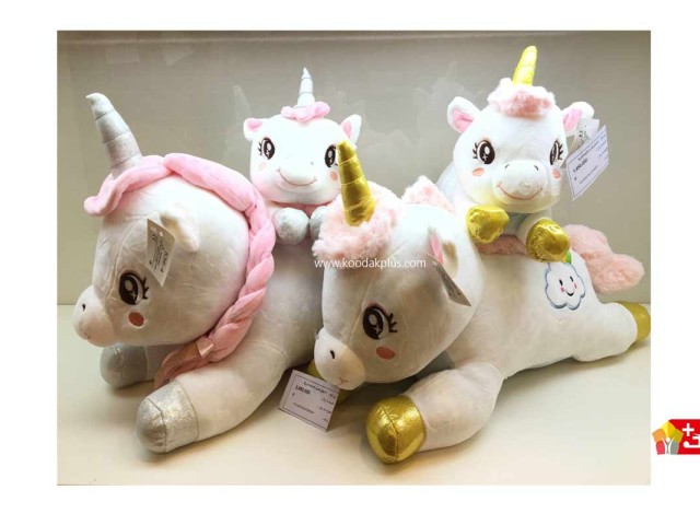 عروسک پولیشی یونیکورن خوابیده خارجی(اسب تک شاخ خزی) کد 128 unicorn