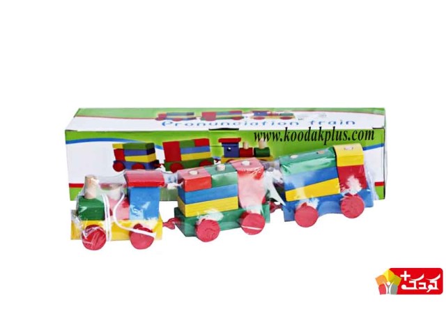 اسباب بازی آموزشی قطار جایگذاری اشکال چوبی 17 قطعه رنگی