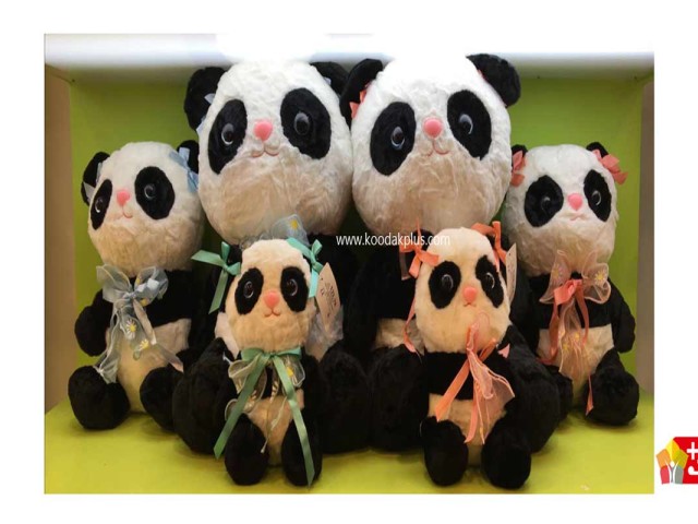 عروسک پولیشی پاندا نشسته پارچه نانو کد 192 panda