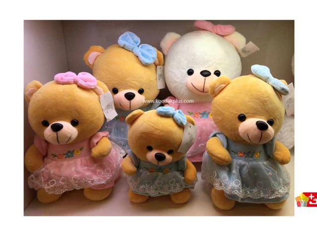 عروسک پولیشی خرس لباس گلی خارجی کد 226 bear