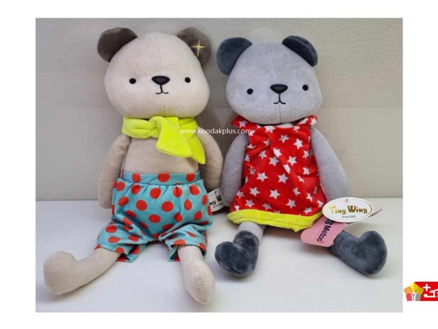 عروسک پولیشی خرس لباس دار خارجی مدل پسر و دختر کد 248 bear