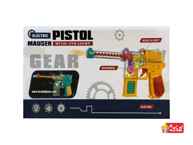 تفنگ چرخ دنده ای موزیکال و چراغ دار مدل 0308