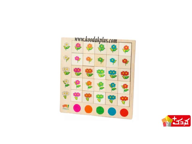 پازل هوش 25 قطعه  چوبی طرح گلها برند بیس مدل plz-204