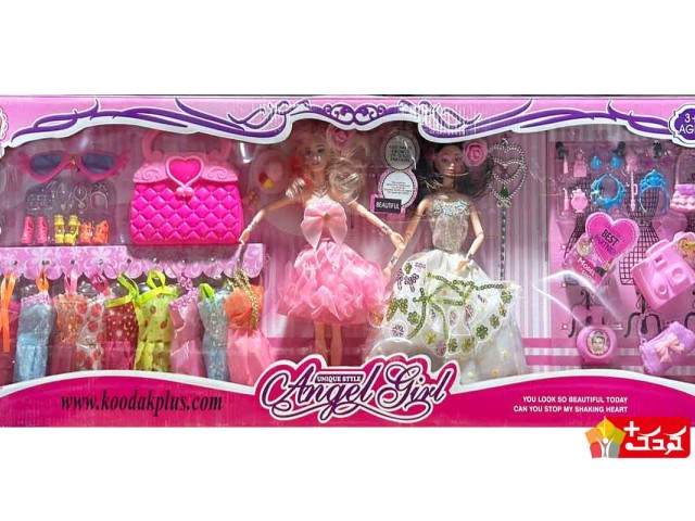 عروسک باربی همراه لباس مجلسی، کفش و کیف مدل yt-1687