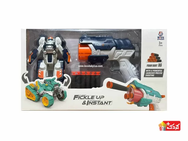 تفنگ تیر پرتابی به همراه ربات تبدیل شونده مدل 67-648