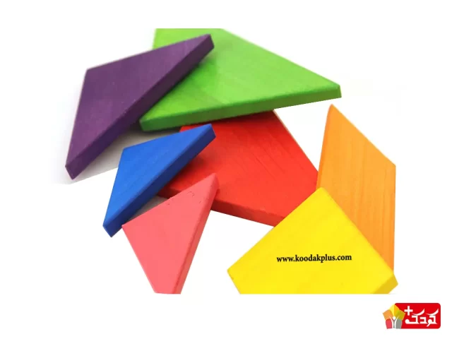 اسباب بازی چوبین مدل تنگرام رنگی