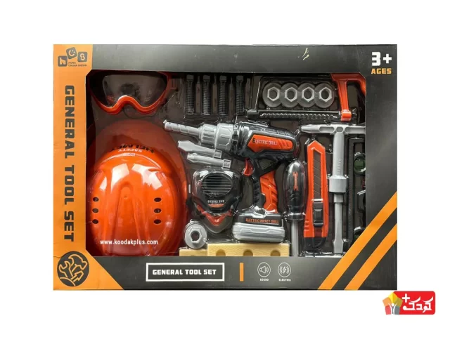 ست ابزار اسباب بازی GENERAL TOOL با کلاه ایمنی 30-778