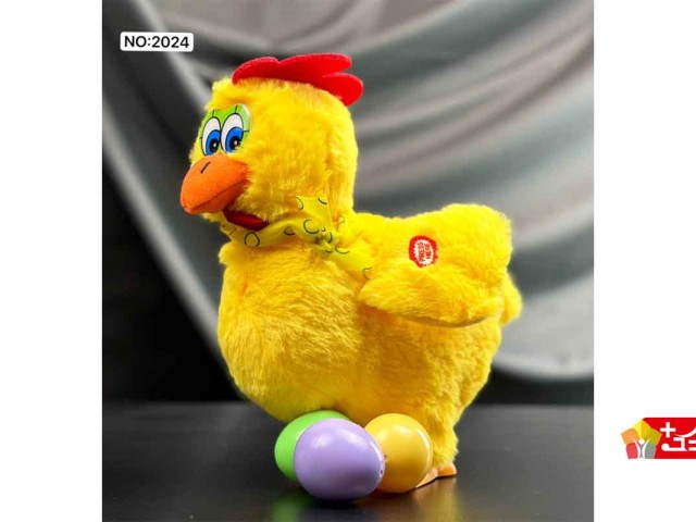 مرغ موزیکال حرکتی با تخم مرغ های رنگی مدل 2024