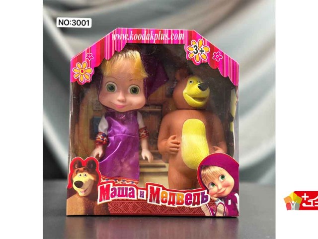 عروسک شخصیت کارتونی ماشا و میشا مدل 3001