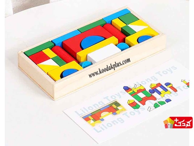 اسباب بازی بریکس چوبی 27 قطعه به همراه جعبه چوبی