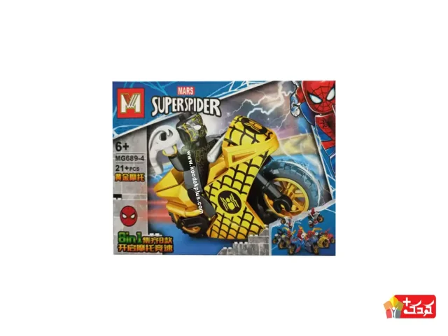 لگو مرد عنکبوتی مشکی موتور سوار مدل MG689-4