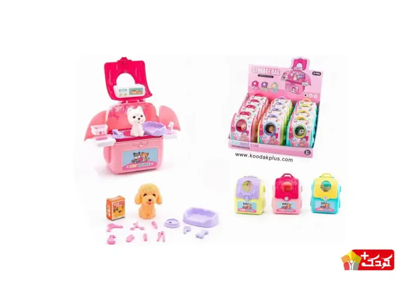 ست اسباب بازی حیوانات طرح کوله پشتی به همراه وسایل