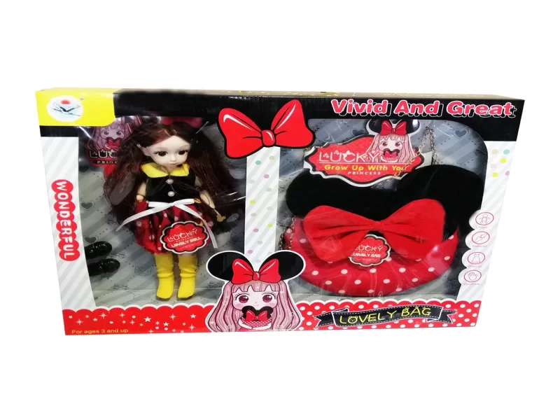 عروسک اسباب بازی کره ای مفصل دار به همراه کیف