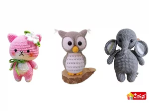 عروسک بافتنی حیوانات سایز کوچک