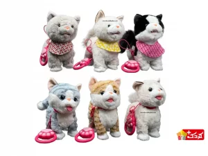 عروسک گربه پشمالو کنترلی حرکتی کد 184 cat