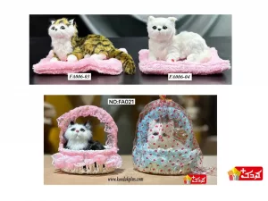 عروسک گربه موزیکال داخل سبد مدل FA-021