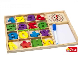 اسباب بازی چوبی آموزشی اعداد و ساعت ( computation study box)