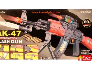 تفنگ اسباب بازی کلاشینکف چراغ دار مدل LX5300 (AK-47)