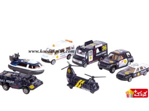 ست 7 عددی ماشین اسباب بازی فلزی به همراه هلیکوپتر پلیس