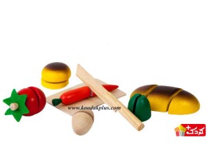 برش میوه چوبی کودک به همراه چاقو بی خطر