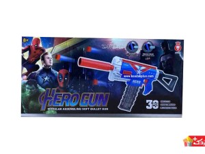 تفنگ اسباب بازی تیر پرتابی رگباری-شارژی مدل HERO GUN-78811A