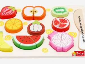 اسباب بازی آموزشی برش میوه و سبزیجات 9 تایی آهنربایی  MWZ animal and fruite wooden magnetic