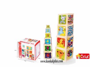 برج مکعب مدل حیوانات و اعداد 10 عددی