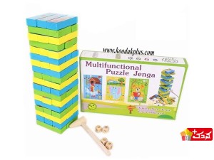 بازی جنگا (برج هوش) چوبی چندکاره به همراه چکش