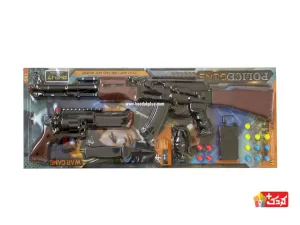 مجموعه رزمی کلاشینکف و هفت تیر رو کارتی مدل 128