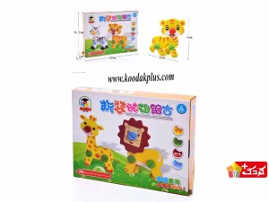 بازی پیچ و مهره حیوانات چوبی