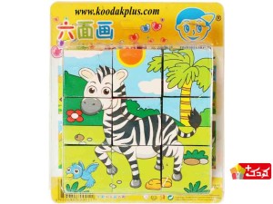 پازل شش وجهی مکعبی چوبی