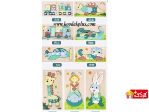 جورچین برجسته چوبی رنگ ماکارون 10 تکه