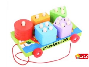 پایه جای گذاری اشکال چوبی چرخ دار