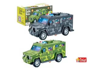 گاوصندوق رمز دار کودک طرح ماشين نظامی مدل 388-60