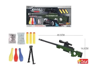 تفنگ تير پرتابی ژله ای به همراه بولينگ نشانه گیری مدل m16-9