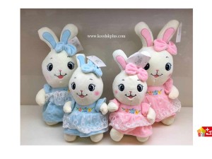 عروسک پولیشی خرگوش لباس گل دار کد 116 rabbit