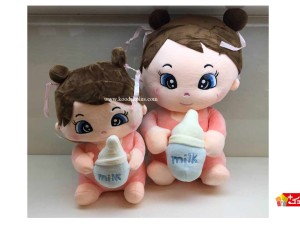عروسک پولیشی نوزاد شیشه شیر بدست پارچه نانو کد 122 baby