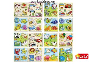 اسباب بازی پازل جانمایی طرح حیوانات، میوه ها، وسایل نقلیه