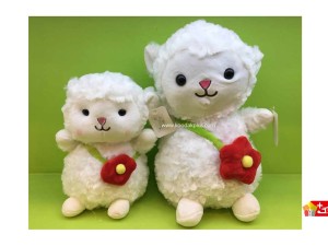 عروسک پولیشی  پارچه نانو مدل بره گل به گردن کد 163 lamb