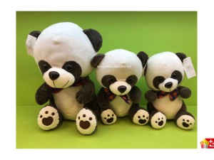 عروسک پولیشی پاندا پاپیونی پارچه نانو کد 176 panda