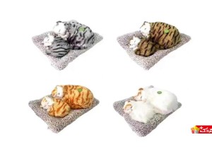 عروسک گربه با بچه خوابیده روی فرش مدلCG0185 کد 185 cat